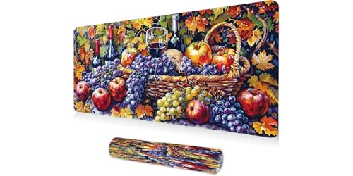 Tapis de Souris XXL 1400x600mm Vin Rouge Tapis Grand Format pour Bureau et Gamer