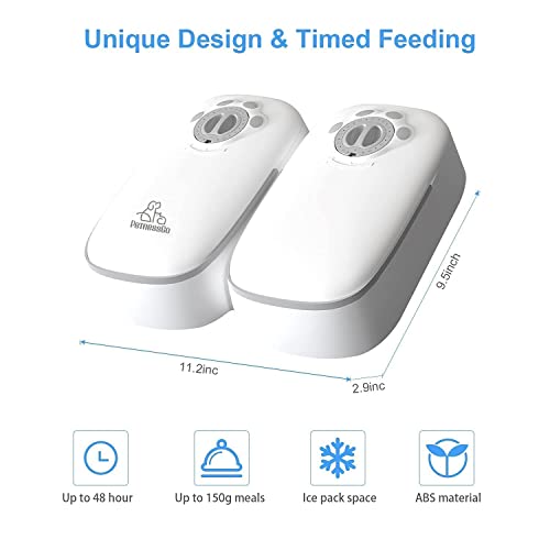 PeTnessGO Automatic 2 Meals Cat Feeder, Pet Feeder with Timer, Timed and Portion Control for Dry or Semi-Moist Food… - Image 6
