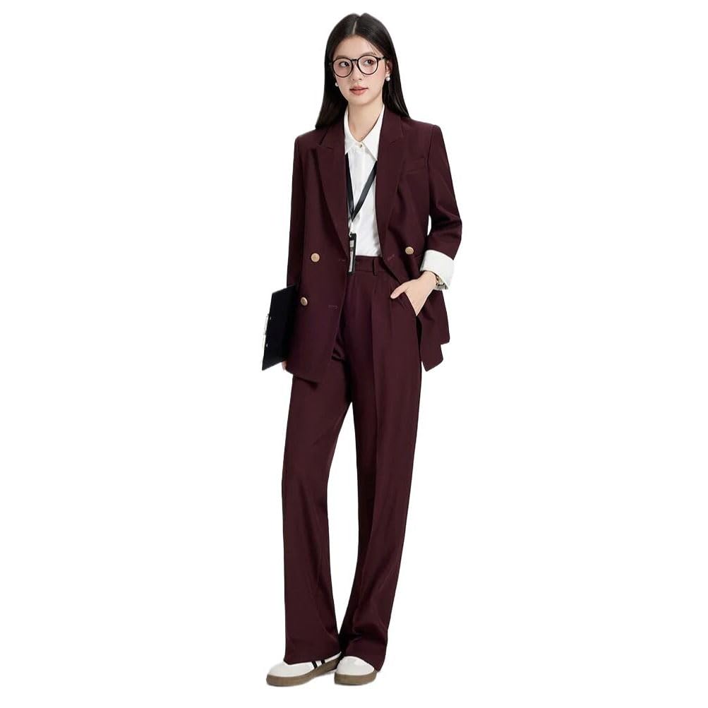Female Womens Blazer Trouser Suit Pant Office Ladies Set Navy