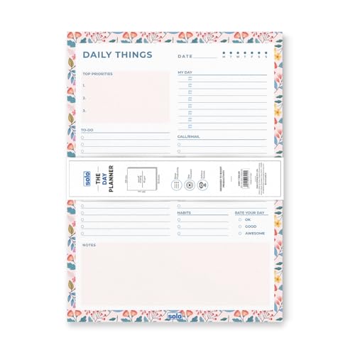 Image of SOLO 80 GSM Tear-Off Daily Planner with 50 Undated Sheets, Organiser to Track Productivity & Helps to Schedule Your Day, Manage To-Do List, Goals & Budget Tracker, Ideal for Office, Home & School