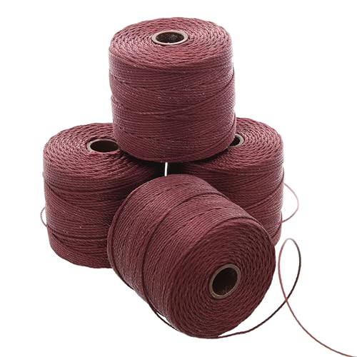 Cordón S-Lon #18 burdeos para tejer cuentas de ganchillo, Kumihimo y micro-macramé 2