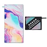 Microfiber Beach Towel - Quick Dry Pool Towels 63x31 inches Large Travel Towel - Lightweight Compact Beach Accessories - Large Sand Free Micro Fiber Beach (Starry Sky Pink)