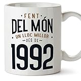 mugffins tazza 1992 compleanno - in catalano - fent del món un lloc millor - 350 ml - regalo originale e divertente
