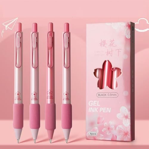 4 bolígrafos de gel retráctiles color rosa con tinta negra miniatura 2