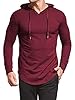 AIYINO Men's S-5X Long Sleeve Fashion Athletic Hoodies Workout Sweatshirt Hip Hop Pullover Hooded (5XL Wine Red) #1
