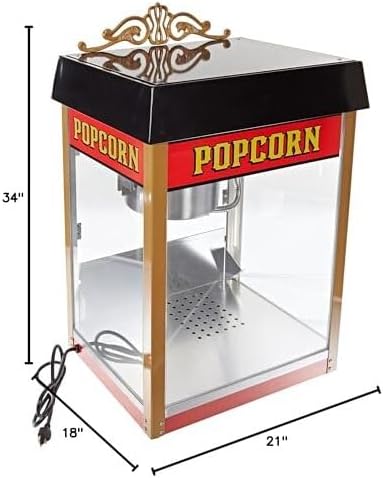 Benchmark 11080 Street Vendor Popcorn Machine, 120V, 1430W, 12A, 8 oz Popper, Red