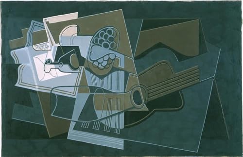 Art tableau guitare et bouteille John Gray habiller un grand mur vide de salon