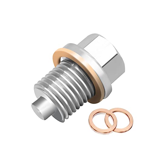 Oil Drain Plug, M14X1.5 Magnetic Oil Drain Plug Stainless Steel Oil Drain Plug With 2 Pcs Gaskets, Oil Pan Drain Plug Compatible With Ford Gm Hyundai Kia And More Select Models (M14*1.5) #TOP1
