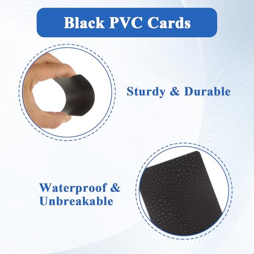 LDHHYH 500 Pack Premium Blank PVC Cards, Blank Credit Cards CR80 30 Mil, Premium Business Cards Black PVC ID Cards for Photo ID Badge Printers