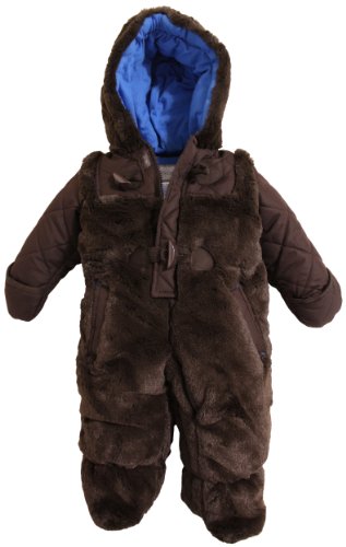 Rothschild Baby Boys Newborn Infant Toggle Front Teddy Pram - (Cocoa, 12 Months)