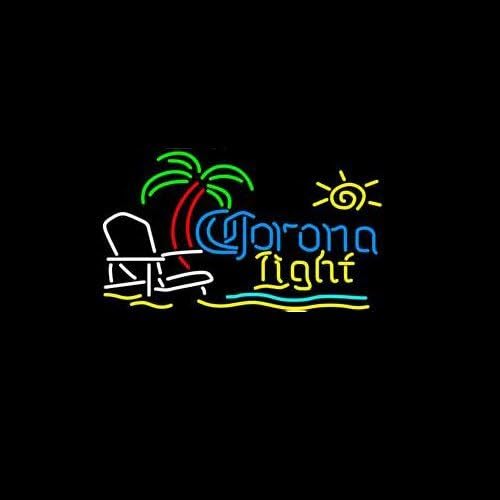 New CORONAs LIGHT Real Glass Neon Light Sign Home Beer Bar Pub Recreation Room Game Room Windows Garage Wall Sign 17w"x 14"h
