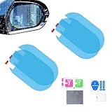 dawfall Pack-4 Car Rearview Mirror Rainproof Film, 3.9' x 5.9' Oval HD Anti-Fog Anti-Reflective Protector, Nano Waterproof Sticker, Universal for Car Rear View Assisted Accessory (Transparent)