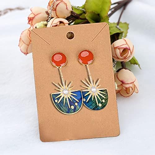VIKSAUN 300 PCS Earring Display Card Set, Necklace Cards Holder, 50 PCS Earring Tags with 50 PCS Self Seal Bags, 200 Rubber Earring Stopper Backs for DIY Ear Studs, DIY Gift Jewelry Making (Brown)