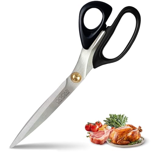 GGOMI 3T Stainless Blade Kitchen Scissors - 10.23in x 1Pack | Korean Barbecue Kalbi Rib Chicken Meat...