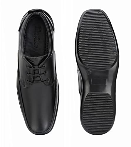 Image of MACTREE Men's Genuine Leather Lace Up Shoes for Formal Wear (Black Colored)