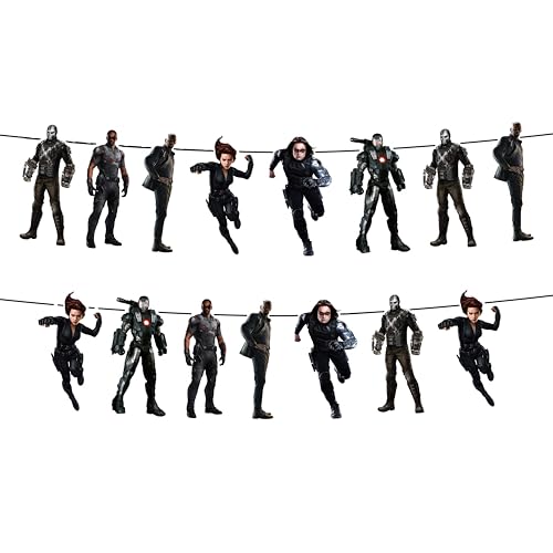 Guirlande Winter Soldier pour décoration d'anniversaire thématique