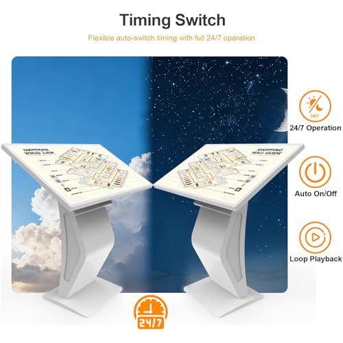 Image of 32 Inch Touch Screen Kiosk, 10pt PCAP Touch Screen Digital Signage, Plug&Play K-Style Indoor Digital Signage, Interactive LCD Display Signage, CMS /U-Disk Publish Content, Split Screen, Android 11