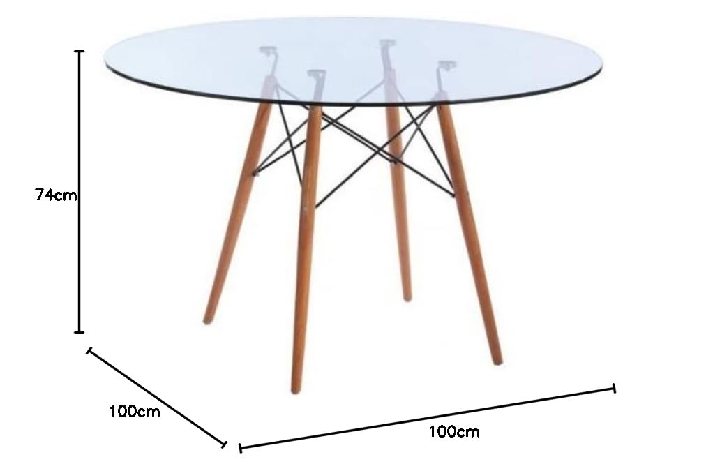 Mesa Redonda De Comedor o Cocina Tower Cristal 100 (Diámetro 100)