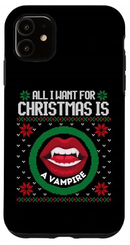 All I Want For Christmas Is A Vampire Fun Y fB[X ̎q j̎q X}zP[X iPhone 11 p