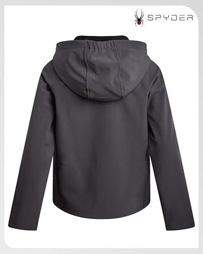 Image of Spyder Boys Softshell Jacket - Cozy Insulated Fleece Lined Softshell Winter Coat Hooded Windbreaker Jacket for Boys