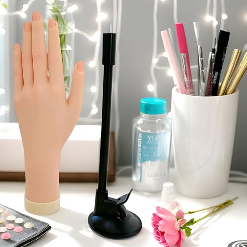 Mannequin pour ongles avec doigt flexible et ventouse en gel pour faux ongles