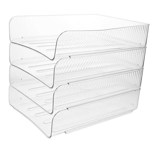 Organiseur de bureau transparent NUOBESTY avec 4 plateaux de rangement documents