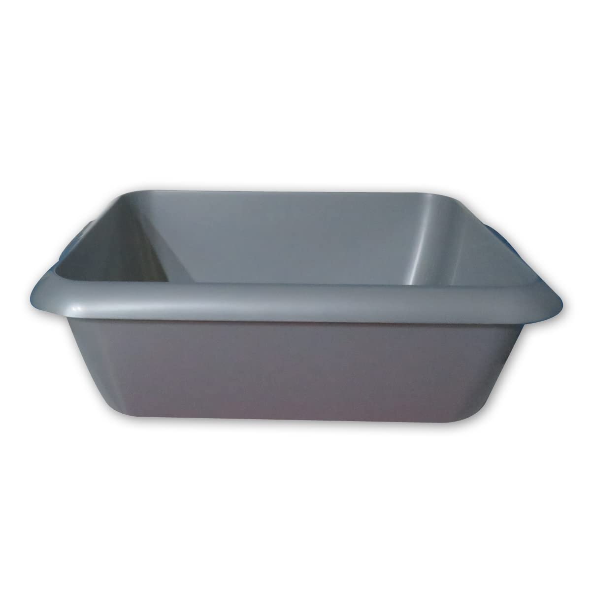 GAB Plastic, Rectangle Basin, Plastic Washbasin, Cleaning Accessory, Multipurpose Washing Sink, Medium Plastic Washbowl, Recycled Plastic, Sturdy and Durable. (Silver)