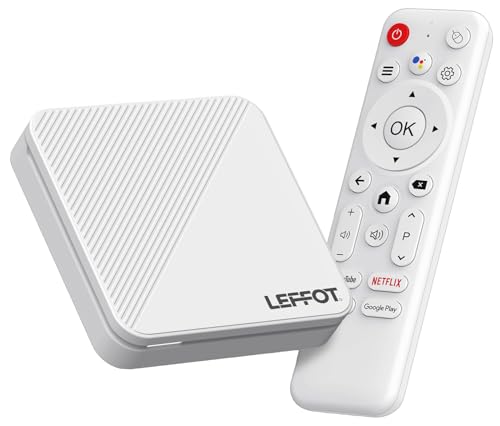 Android 14.0 TV Box 2025, LEFFOT H313 4K Ultra HD Android Box, 2GB RAM + 16GB ROM, Smart TV Box with HDR10, Voice Control, 2.4G & 5G WiFi 6, 100M Ethernet, Allwinner H313 Quad Core A53