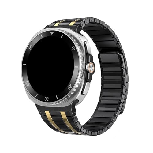 [PLYYQZM] Sam su ng �ɍ��� Galaxy Watch8 44mm 40mm/8Classic 46mm�p�X�e�����X�X�`�[���o���h�A,Watch �ɍ��� Ultra2(2025)�p�����u���X���b�g�X�g���b�v�ɓK�p(Black gold,F