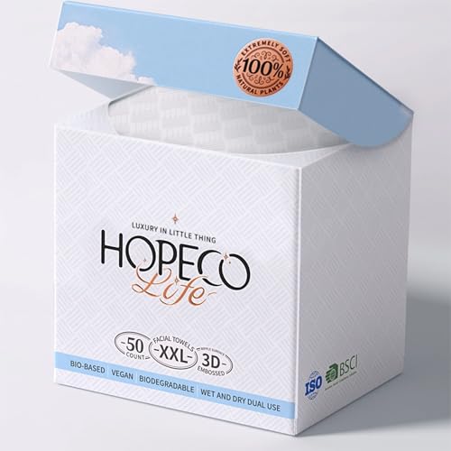 Disposable Facial Towelettes, Extra Large,10"×12", Lint Free, 100% Plant Fiber, Face Towel,Biodegradable,Microfiber Soft, Makeup Remover,Dry Wipes, Sensitive Skin, Facial Cleansing Cloths,50 Count image 3