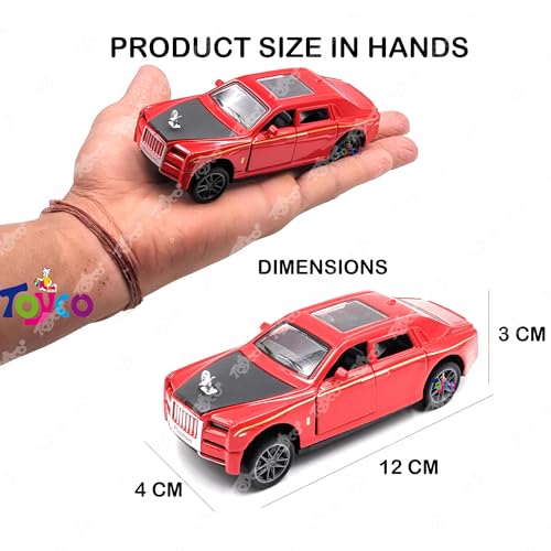 Image of toyco Alloy Metal SUV Toy Car for Kids | Pull Back Unbreakable Small Toy Cars | Openable Doors, Smooth & Shiny Edges |1:36 Scale | Gift Toys for Boys and Girls Age 3+ | (Rols Royce)