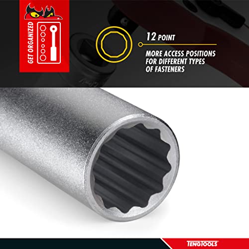 Teng M120610c Deep Bi-Hexagon Socket 10mm 1/2in Square Drive, Silver - Image 3