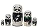 Golden Cockerel Panda Bear Nesting Doll 5pc./5