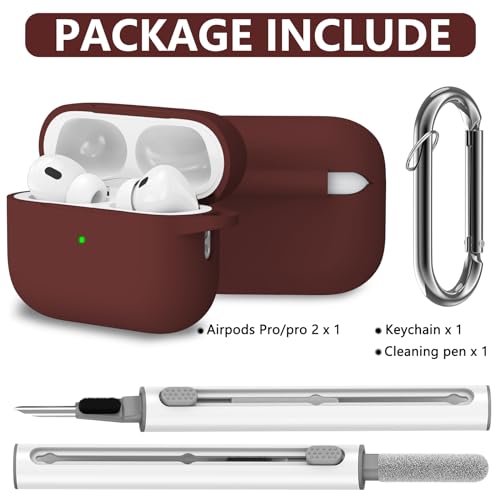 Image of Ljusmicker for AirPods Pro Case Cover with Cleaner Kit,Wine Red