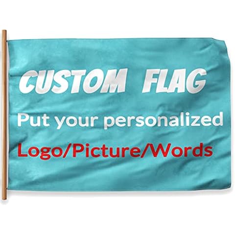 Custom Flag Banners - Personalize Printing Your Own Logo/Picture/Text - Vibrant Colors - Custom Indoor & Outdoor Decor Gifts - Birthday Parties - Holidays - Outdoor Travel - Single Sided Printing Cover
