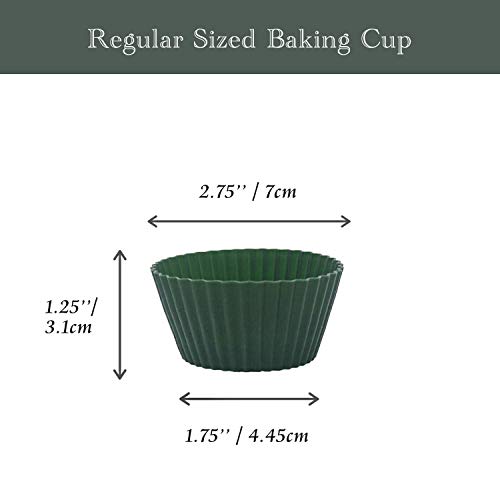 Tearoo Silicone Baking Cups, Reusable Cupcake Muffin Liners Non-Stick Cup Cake Molds Tin Cup, Pack Of 12 Standard Size Cupcake Holder #TOP2