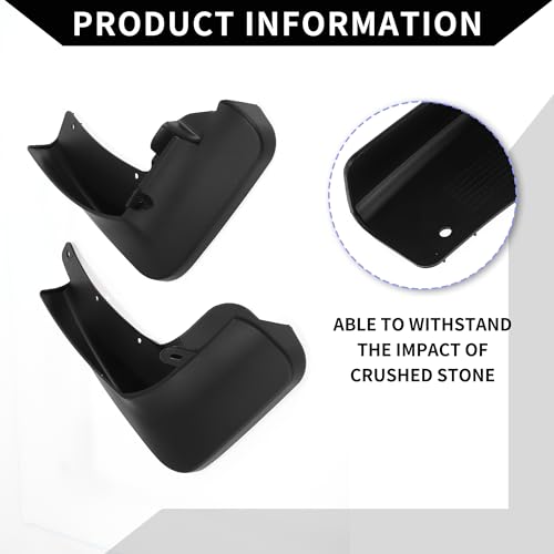 Image of Mud Flap Splash Guard with Mount Accessories for Nissan Qashqai 2023 / Front & Rear Side Mud Guards /Durable / 1 Set, 29x25x13cm, Black
