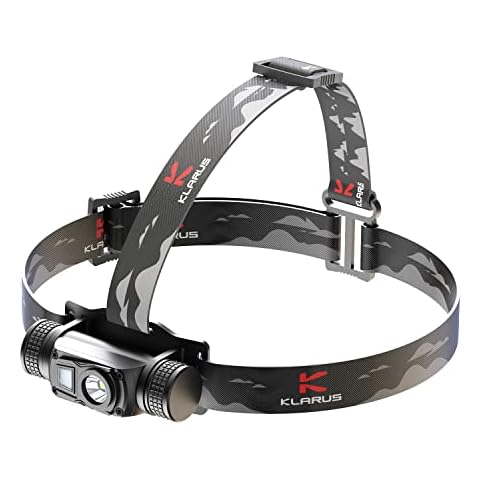 klarus HL1 Rechargeable Head Torch - 1200 Lumens COB LED Clip on Hat Light - Led Headmaps Flashlight with Red Light for Fishing Running Camping Reading Cover