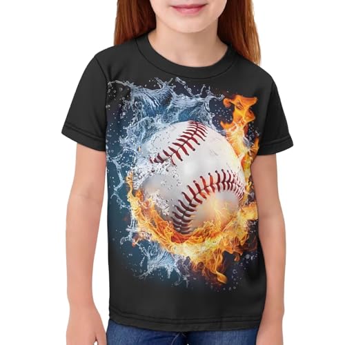 Image of JEOCODY Boys Girls Graphic Tees Funny 3D Printed Short Sleeve T-Shirts 3-16T