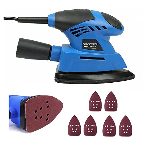 Mouse Sander 130W, 12000RPM Sanding Machine for Wood Detail Sander with 6 PCS Sandpapers Hand Sanders with Dust Collector, Multi Sander Electric Sander for Woodworking, Sanding, Detailing