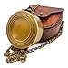 KHUMYAYAD Brass Pocket Compass Hand Made Fully Functional Compass Antique Nautical Replica Item with Leather Case.