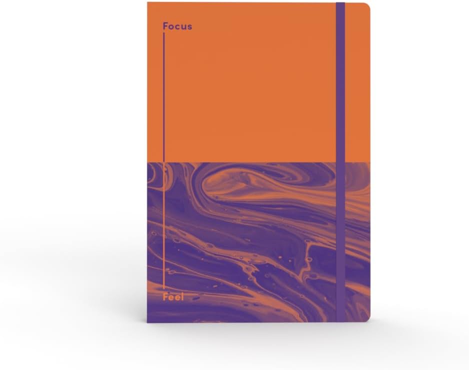 Jumble & Co Chaos & Control A5 Ruled Notebook - Focus & Feel - 100% Recycled Paper - Orange/Purple