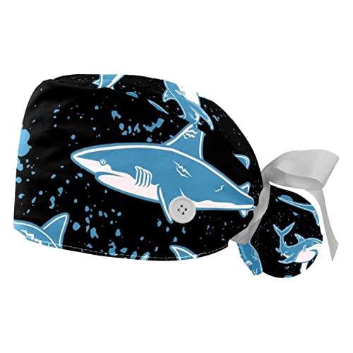 Chapeau de travail respirant JDEZ motif Santorin réglable lot de 2