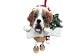 Saint Bernard Ornament with Unique "Dangling Legs" Hand Painted and Easily Personalized Christmas Ornament