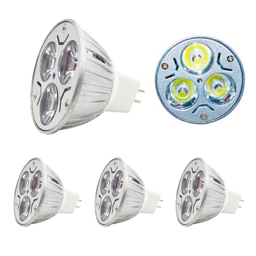 Chao Zan 3W Ampoule LED GU5.3,MR16 12V Ampoules LED Spot,300 lumens Lampe LED,30 °Angle de Faisceau,Non Dimmable (Blanc Froid, 4 Unité)