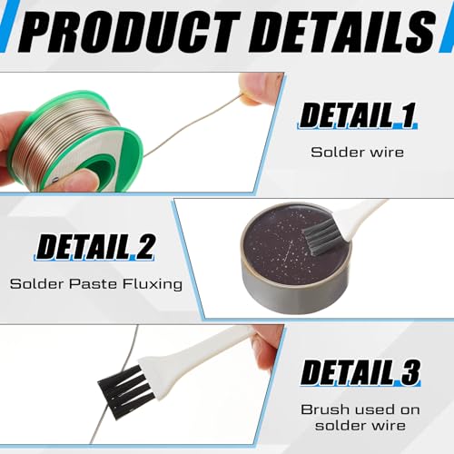 Image of Zonon 4 Pack Plumbing Solder Flux Kit Include 2 Pcs Solder Wire (3mm, 226g(1 /2 Lb),1 Pcs 100g Rosin Flux Paste and Brush for Plumbing Repairs