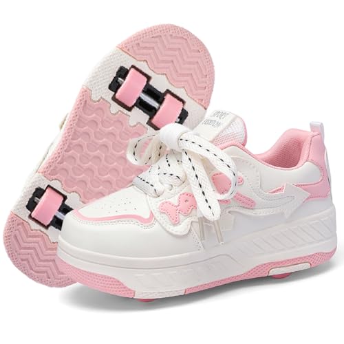 HHSTS Roller Skate Shoes for Kids Boys Girls Upgraded 4-Wheels Fashion Sneakers...