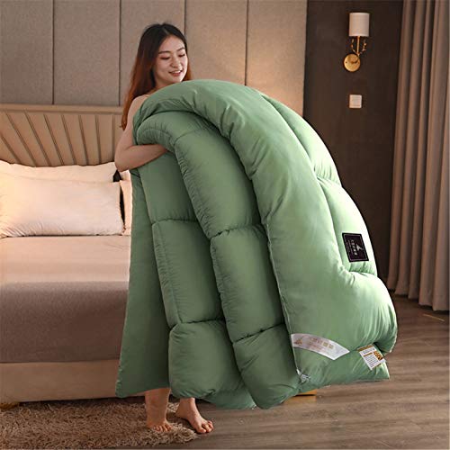BEDSETS Couette d'hiver, 13,5 Livres De Duvet d'oie Et D'édredon, édredon, Enveloppe 100% Coton, étanche à La Poussière, Résistant Aux Acariens, Toutes Saisons (Green,200x230CM2.5KG) Cover