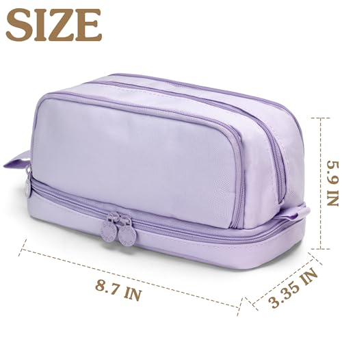 Image of Large Pencil Pouch, Special Preppy Aesthetic Pencil Case with Compartments, Pencil Bag Big for School Teens Office College Girl Boy Men Women Adult