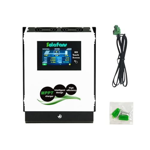 SOLAFANS 48V 90A MPPT Controller 4.3 "HD Touch Screen 4960W PV DC150V 12V/24V/36V Riattivazione batteria morta multi-lingua con Bluetooth